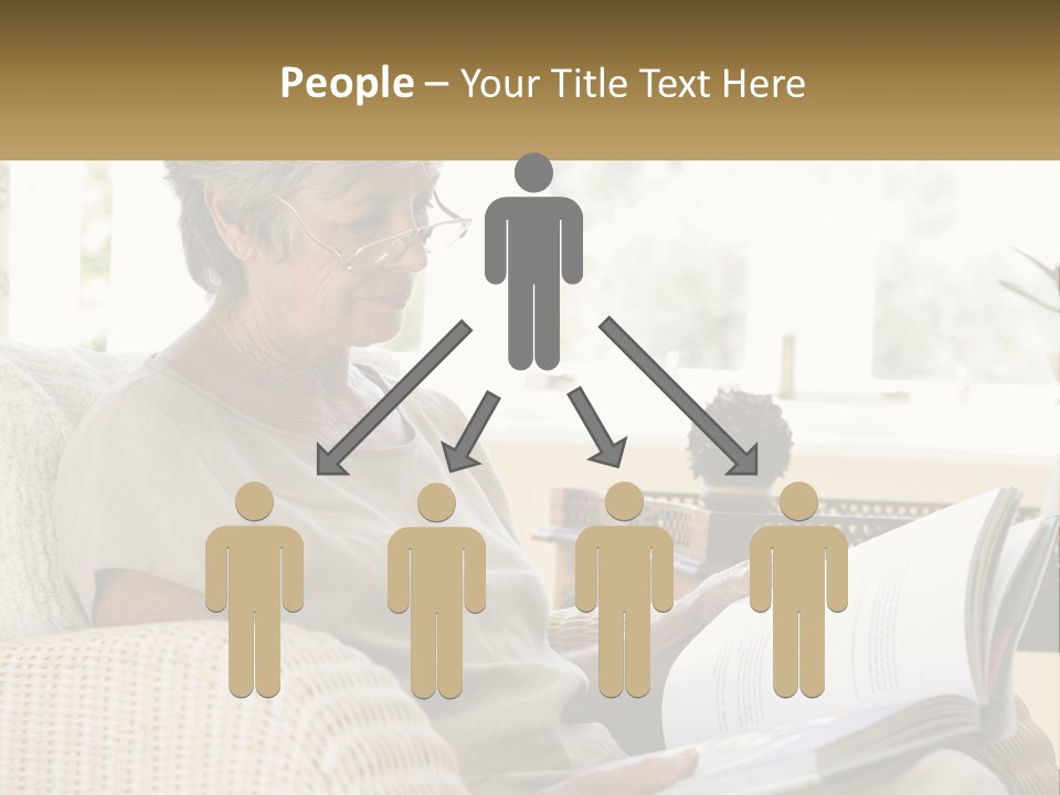 A Woman Sitting On A Couch Reading A Book PowerPoint Template