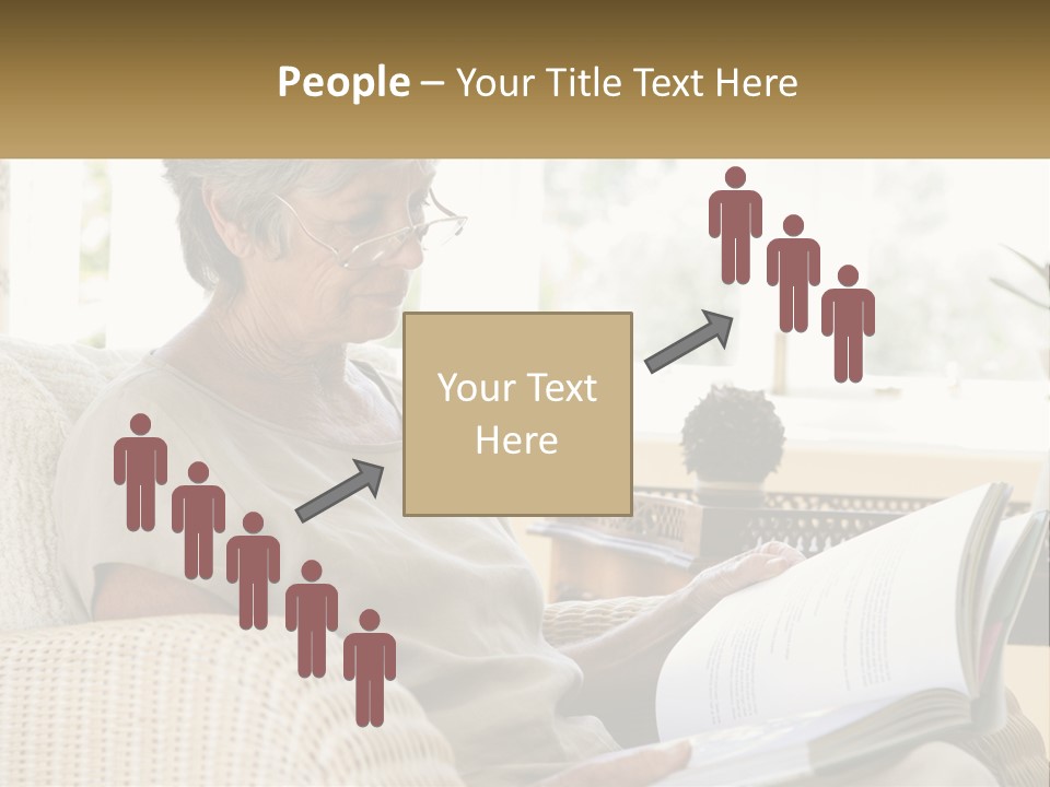 A Woman Sitting On A Couch Reading A Book PowerPoint Template