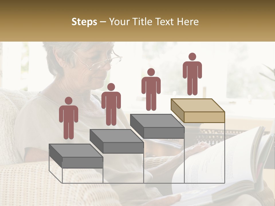 A Woman Sitting On A Couch Reading A Book PowerPoint Template