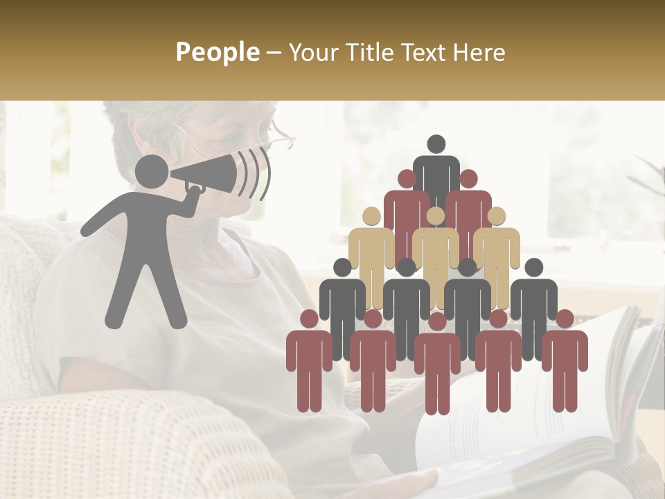 A Woman Sitting On A Couch Reading A Book PowerPoint Template