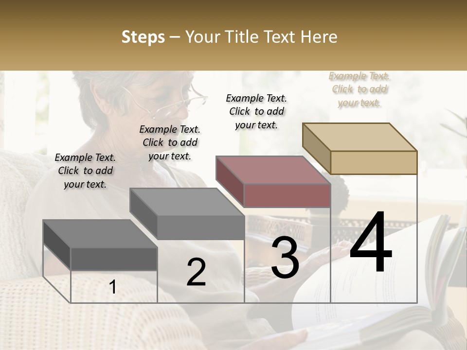 A Woman Sitting On A Couch Reading A Book PowerPoint Template