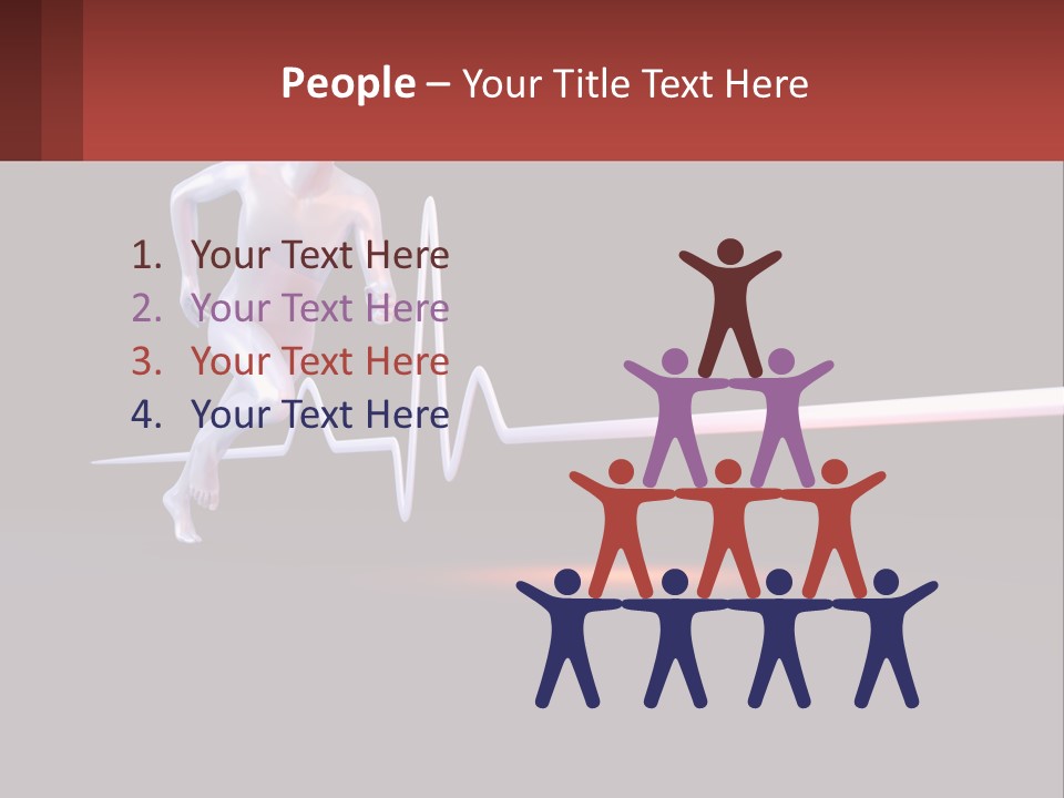 A Man Running In Front Of A Heartbeat PowerPoint Template