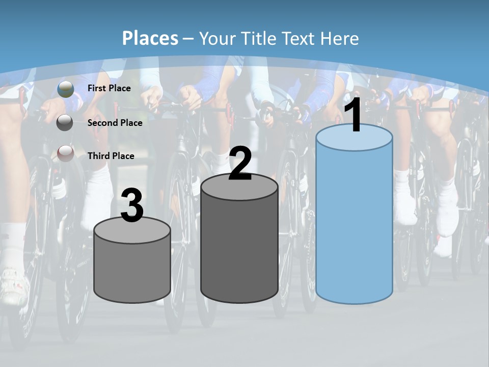 A Group Of Men Riding Bikes Down A Street PowerPoint Template