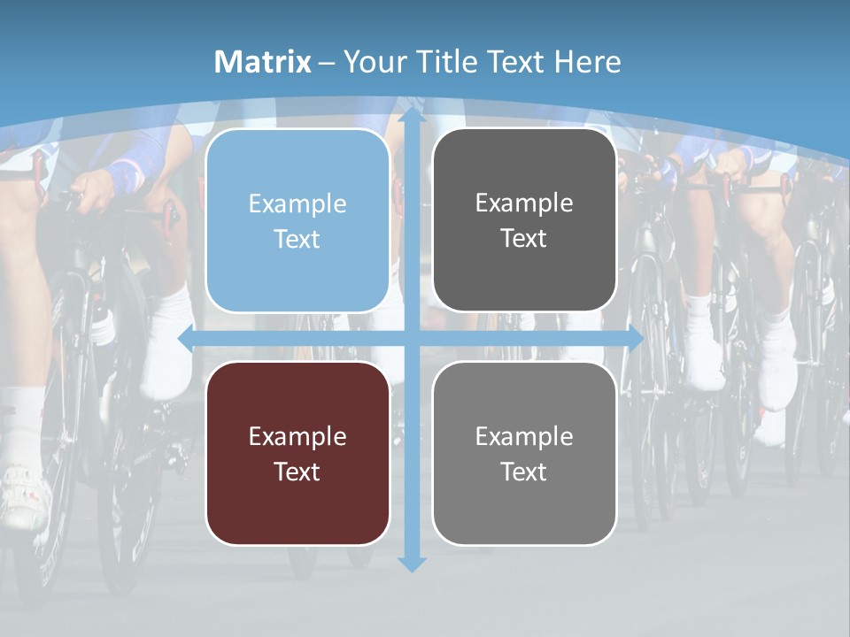 A Group Of Men Riding Bikes Down A Street PowerPoint Template