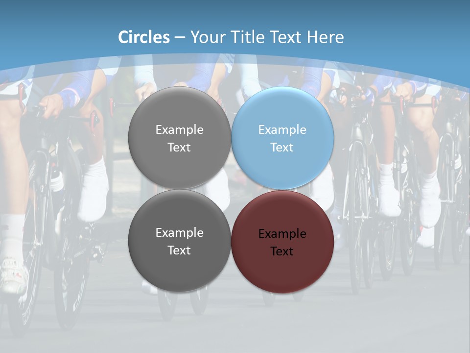 A Group Of Men Riding Bikes Down A Street PowerPoint Template