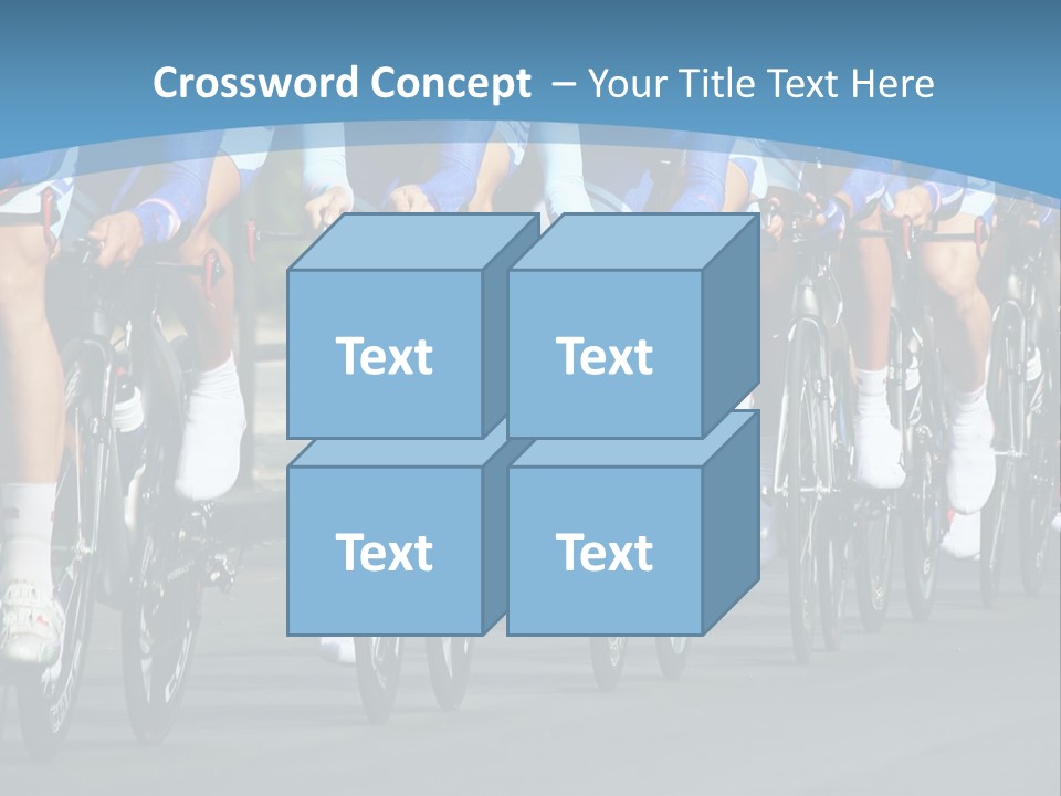 A Group Of Men Riding Bikes Down A Street PowerPoint Template