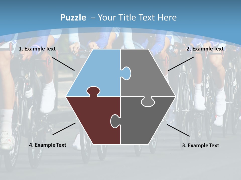 A Group Of Men Riding Bikes Down A Street PowerPoint Template