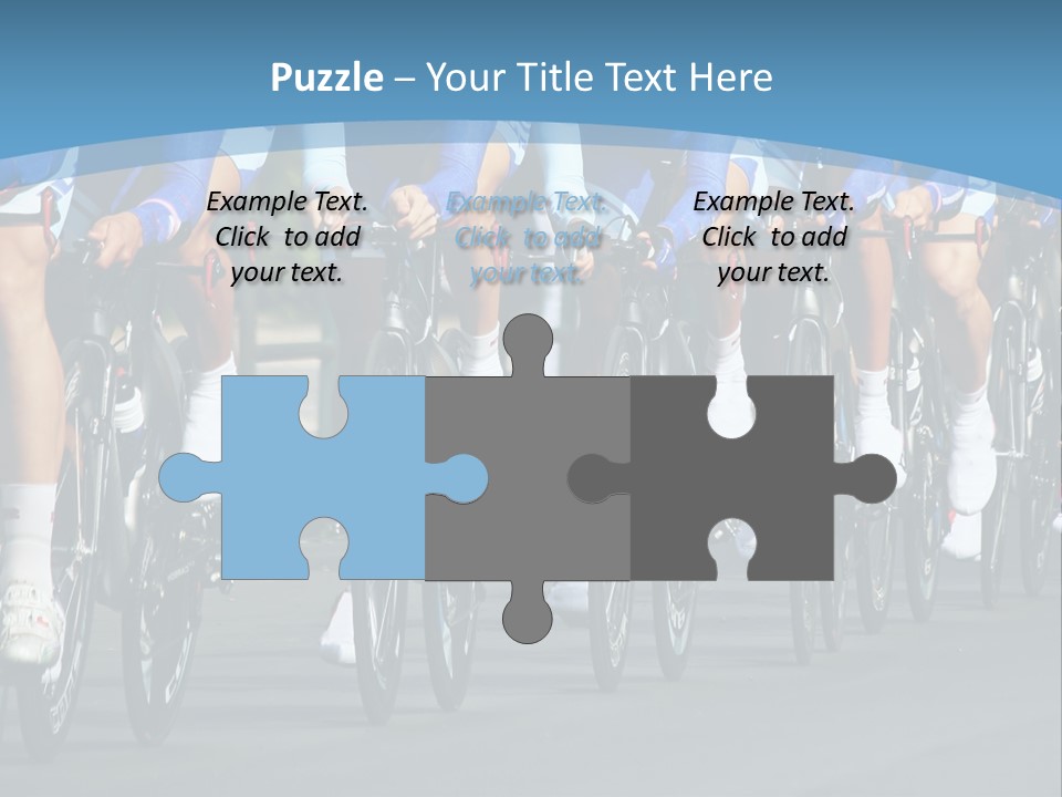 A Group Of Men Riding Bikes Down A Street PowerPoint Template