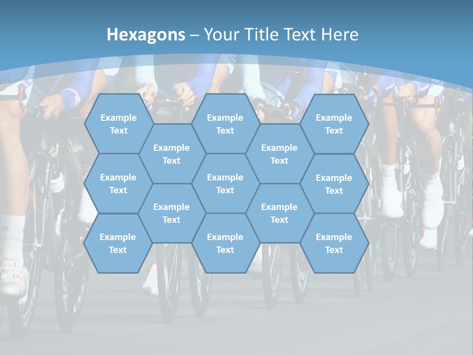 A Group Of Men Riding Bikes Down A Street PowerPoint Template