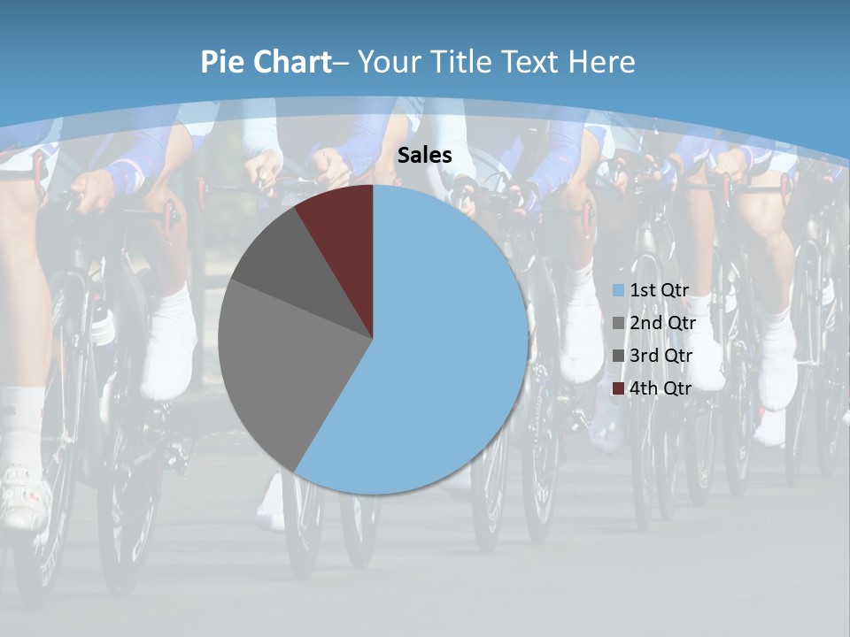 A Group Of Men Riding Bikes Down A Street PowerPoint Template