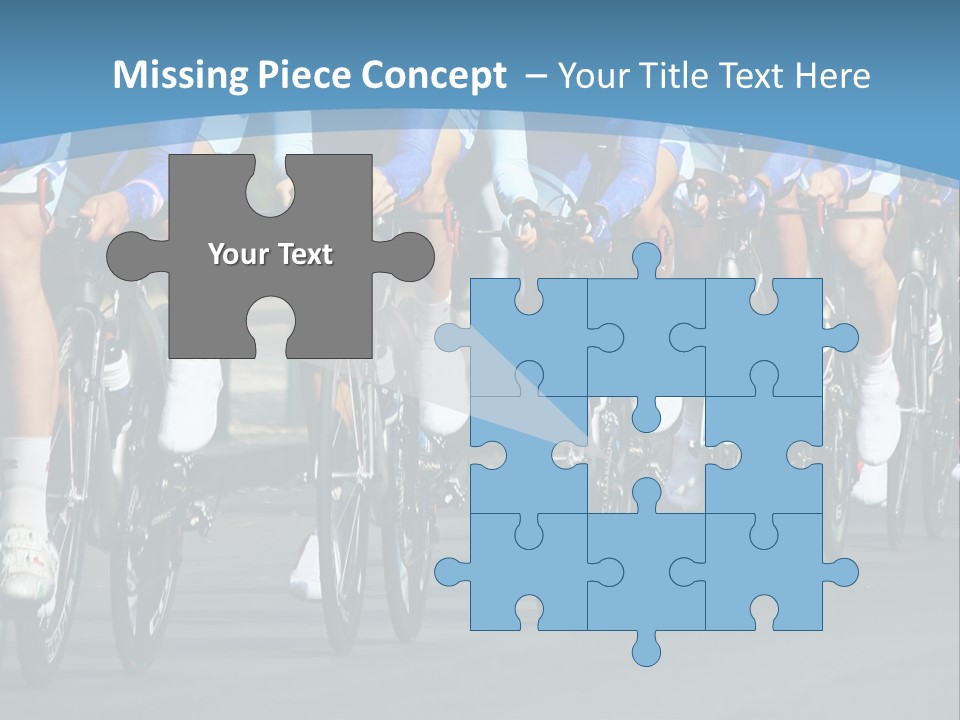 A Group Of Men Riding Bikes Down A Street PowerPoint Template