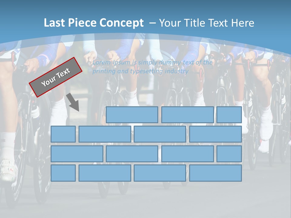 A Group Of Men Riding Bikes Down A Street PowerPoint Template