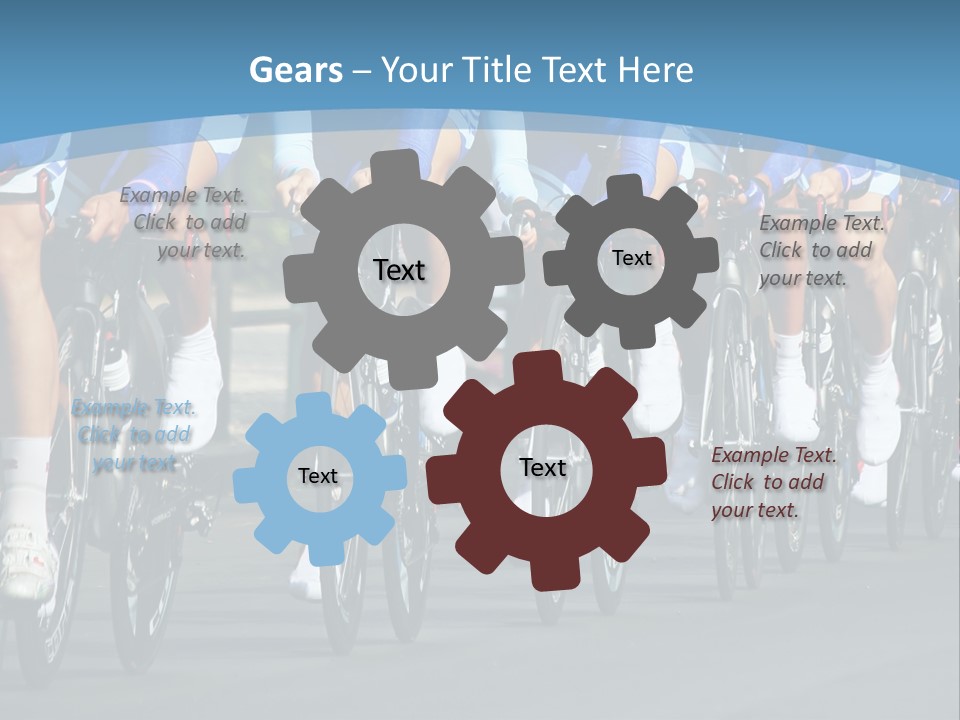 A Group Of Men Riding Bikes Down A Street PowerPoint Template