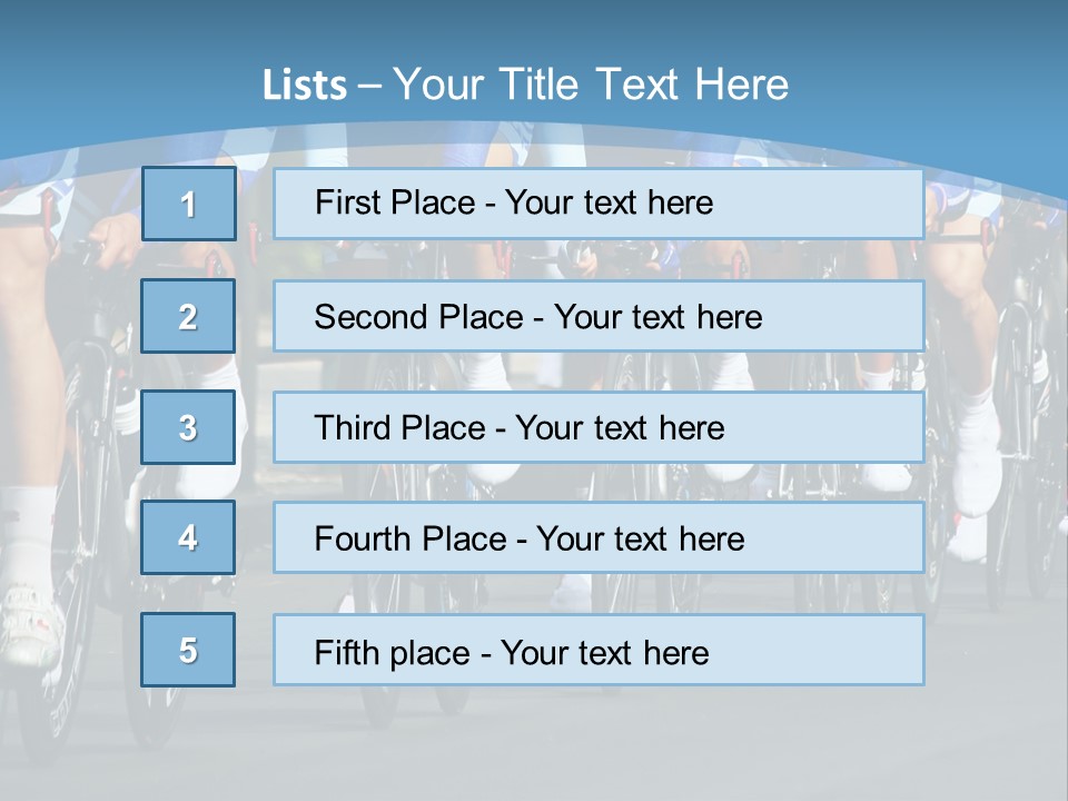 A Group Of Men Riding Bikes Down A Street PowerPoint Template