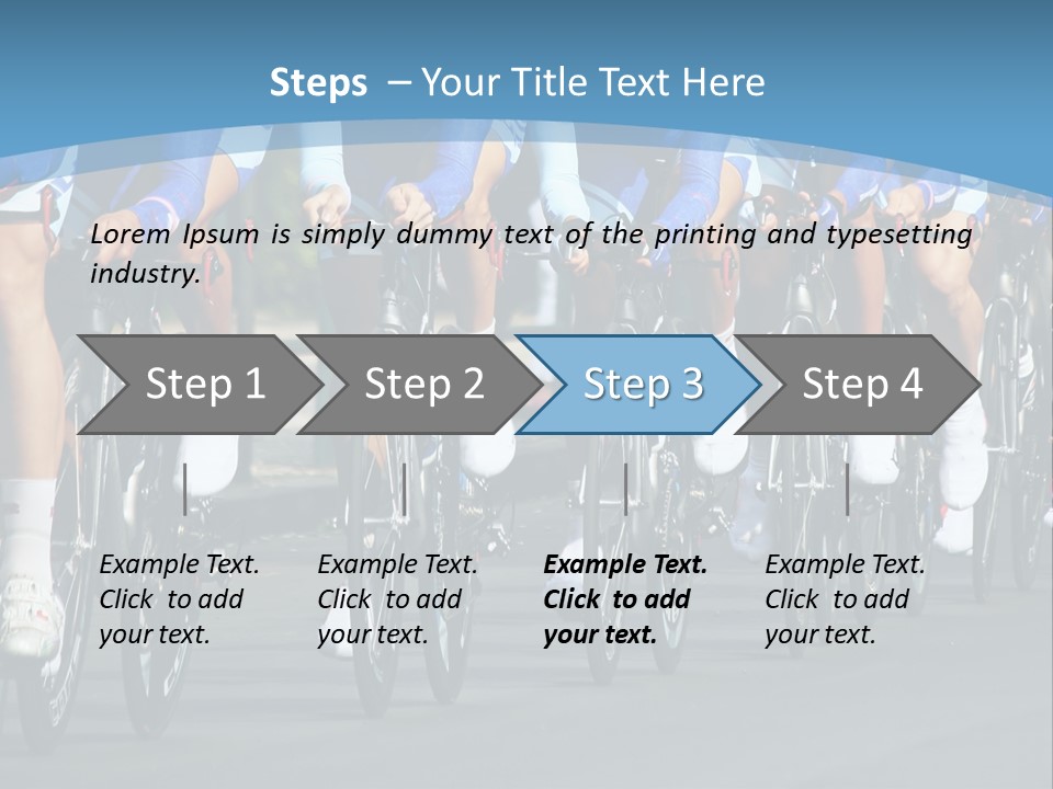 A Group Of Men Riding Bikes Down A Street PowerPoint Template