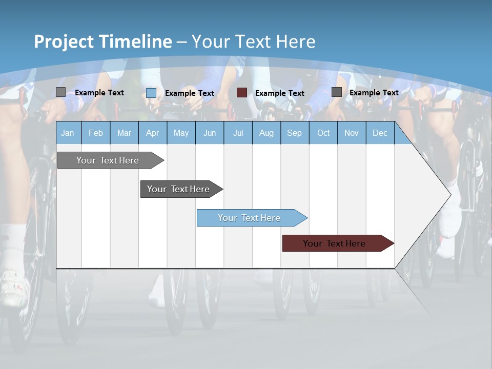 A Group Of Men Riding Bikes Down A Street PowerPoint Template