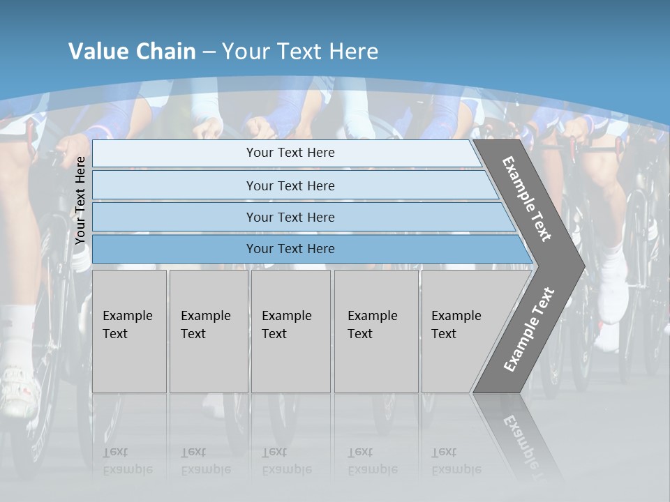 A Group Of Men Riding Bikes Down A Street PowerPoint Template
