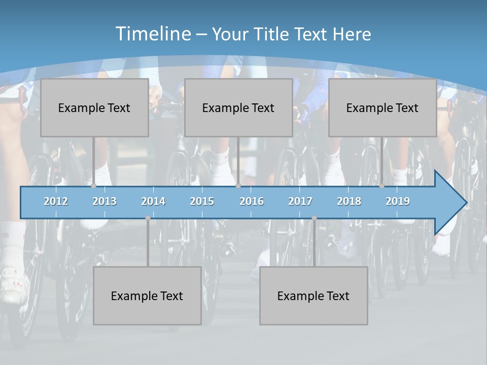 A Group Of Men Riding Bikes Down A Street PowerPoint Template