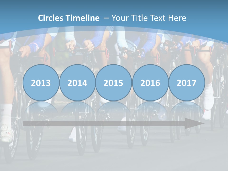 A Group Of Men Riding Bikes Down A Street PowerPoint Template