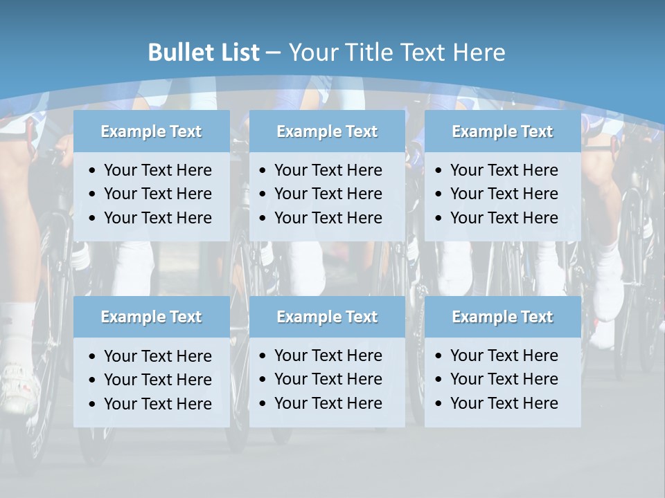 A Group Of Men Riding Bikes Down A Street PowerPoint Template