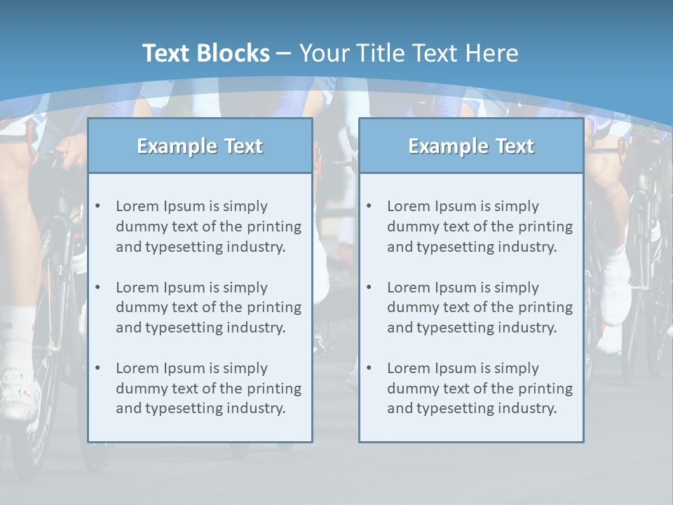 A Group Of Men Riding Bikes Down A Street PowerPoint Template