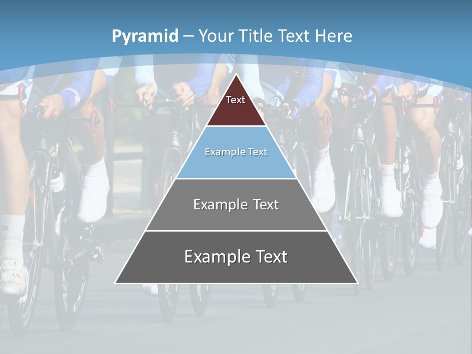 A Group Of Men Riding Bikes Down A Street PowerPoint Template