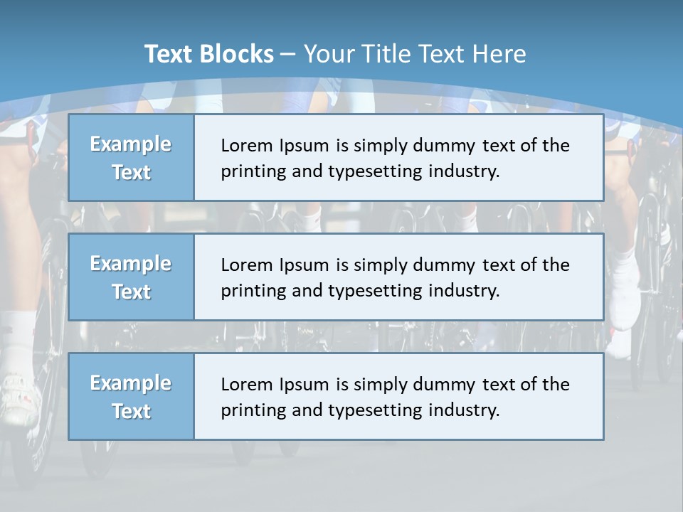 A Group Of Men Riding Bikes Down A Street PowerPoint Template