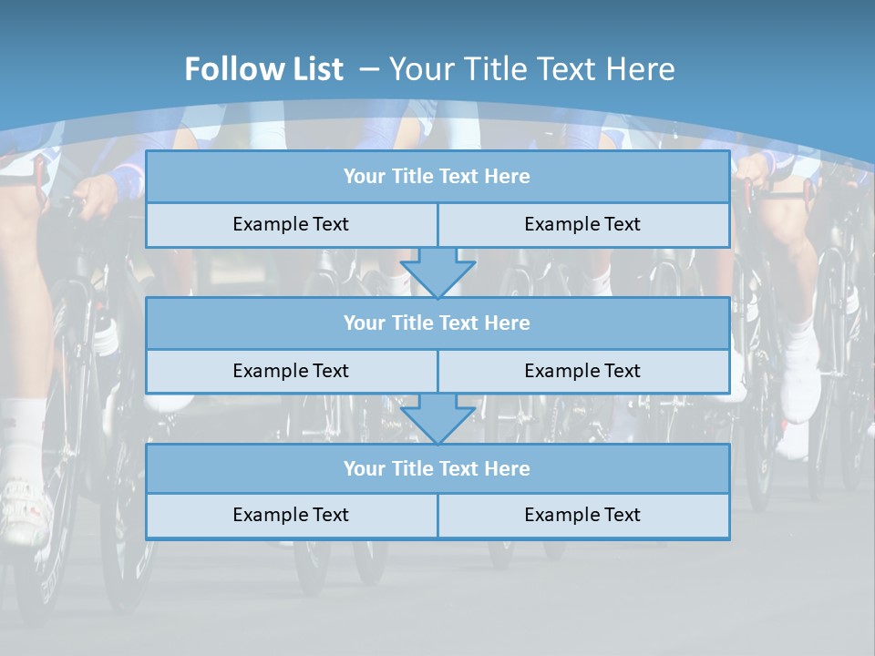 A Group Of Men Riding Bikes Down A Street PowerPoint Template