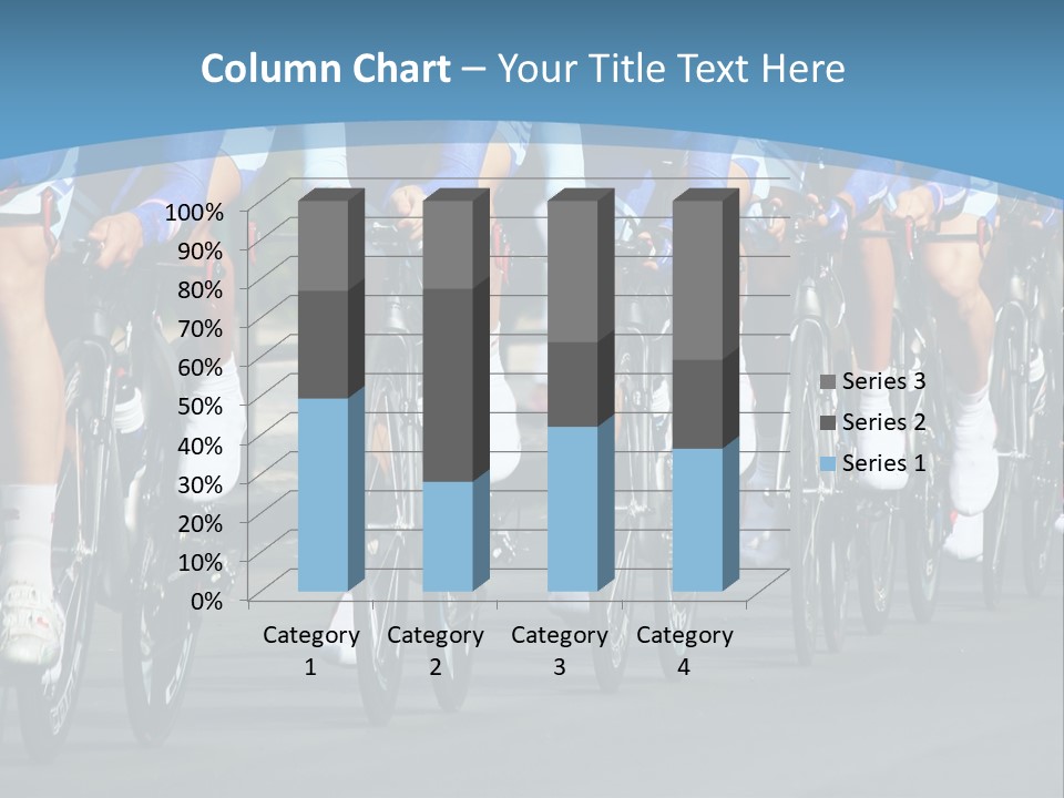 A Group Of Men Riding Bikes Down A Street PowerPoint Template