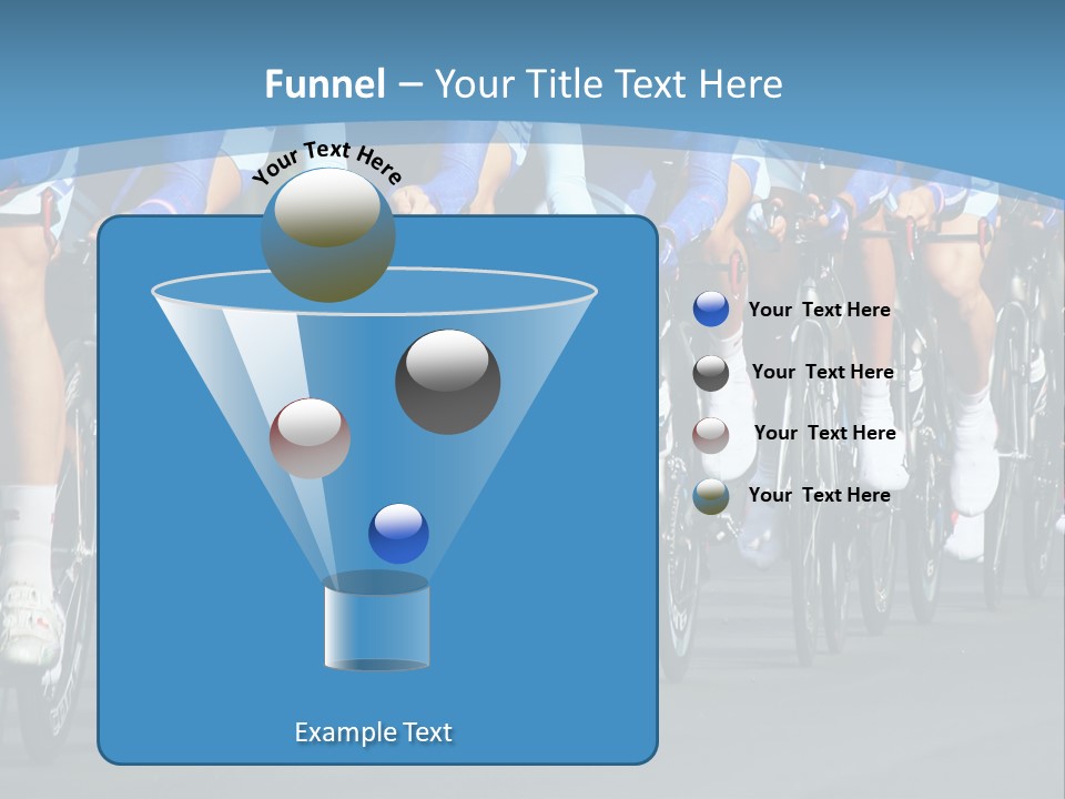A Group Of Men Riding Bikes Down A Street PowerPoint Template