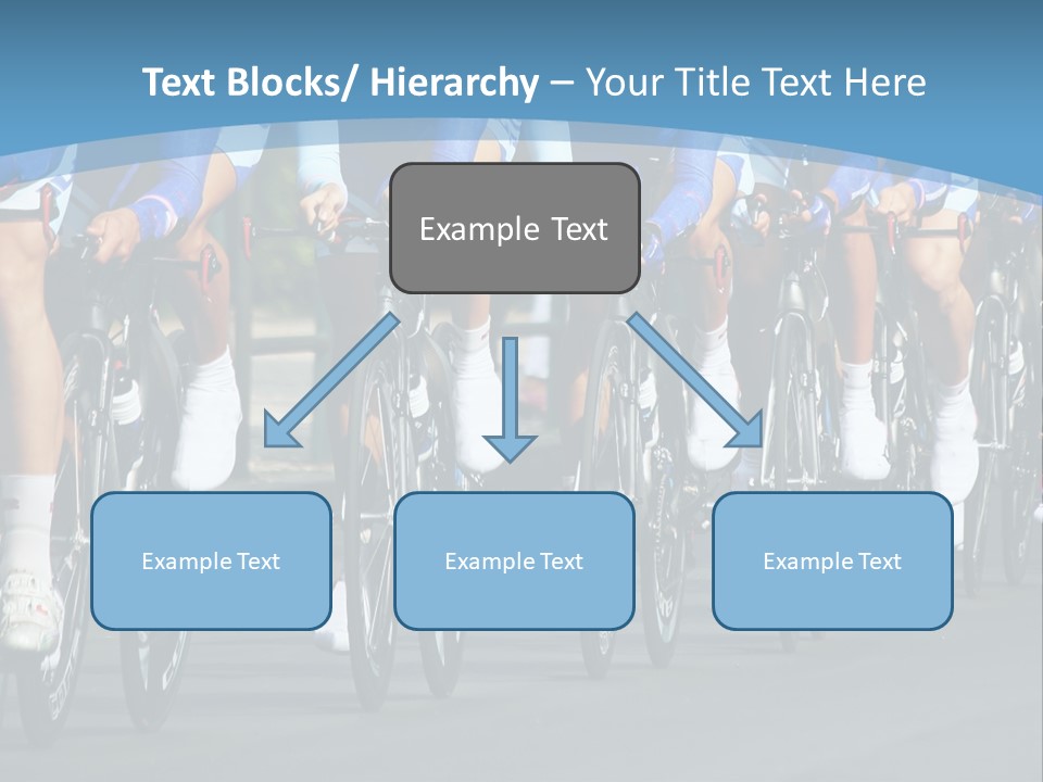 A Group Of Men Riding Bikes Down A Street PowerPoint Template