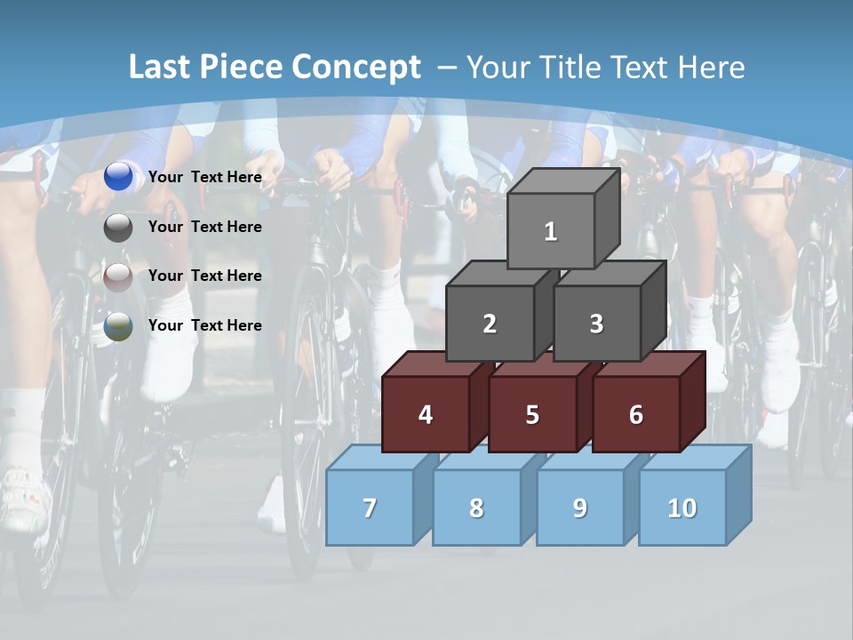A Group Of Men Riding Bikes Down A Street PowerPoint Template