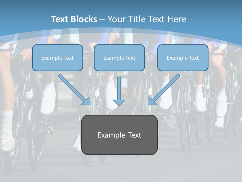 A Group Of Men Riding Bikes Down A Street PowerPoint Template