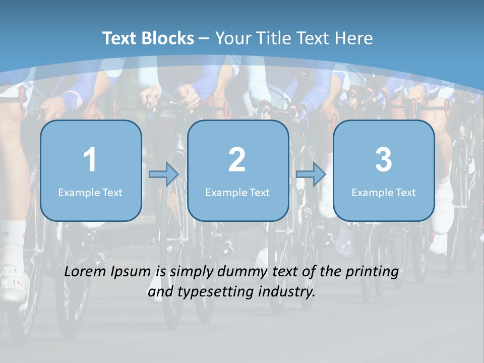 A Group Of Men Riding Bikes Down A Street PowerPoint Template