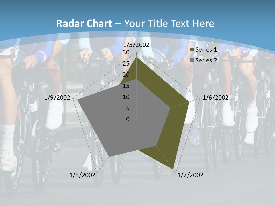 A Group Of Men Riding Bikes Down A Street PowerPoint Template