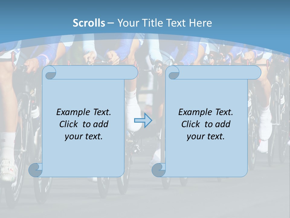 A Group Of Men Riding Bikes Down A Street PowerPoint Template