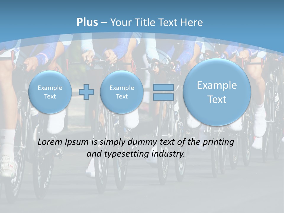 A Group Of Men Riding Bikes Down A Street PowerPoint Template
