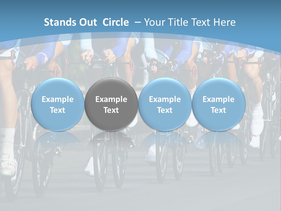 A Group Of Men Riding Bikes Down A Street PowerPoint Template
