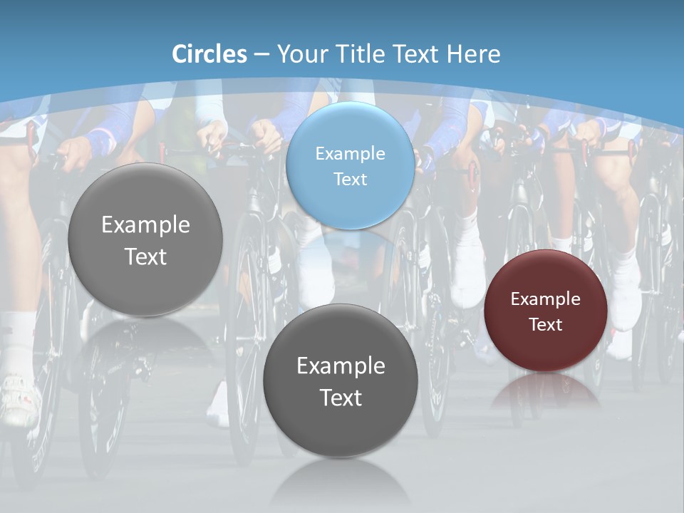 A Group Of Men Riding Bikes Down A Street PowerPoint Template