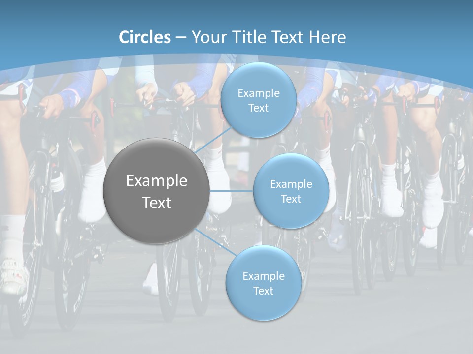 A Group Of Men Riding Bikes Down A Street PowerPoint Template