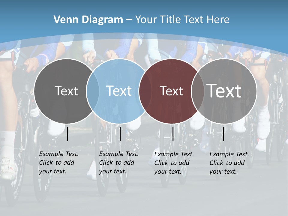 A Group Of Men Riding Bikes Down A Street PowerPoint Template