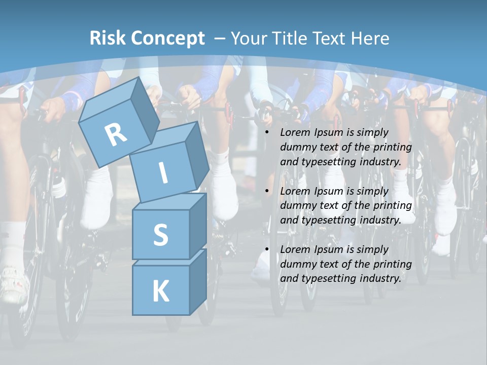 A Group Of Men Riding Bikes Down A Street PowerPoint Template