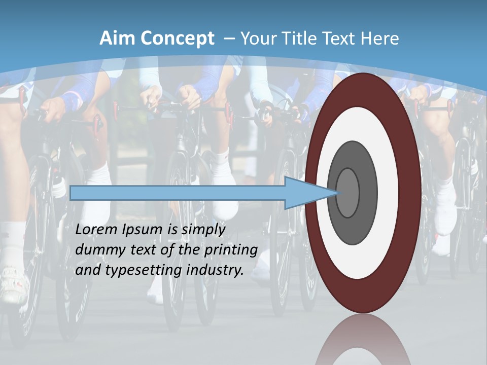 A Group Of Men Riding Bikes Down A Street PowerPoint Template