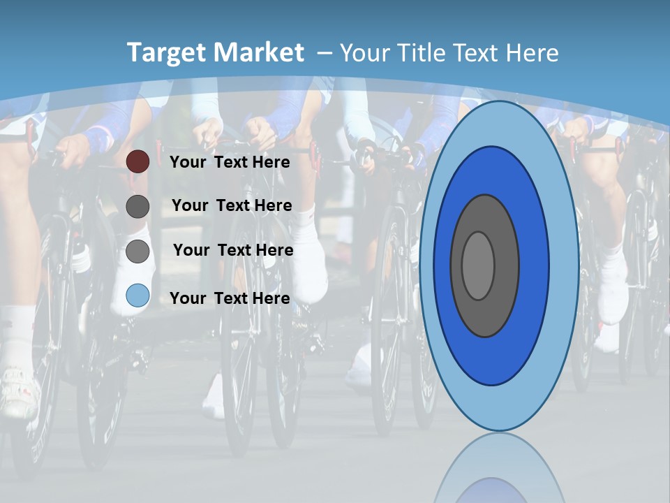 A Group Of Men Riding Bikes Down A Street PowerPoint Template