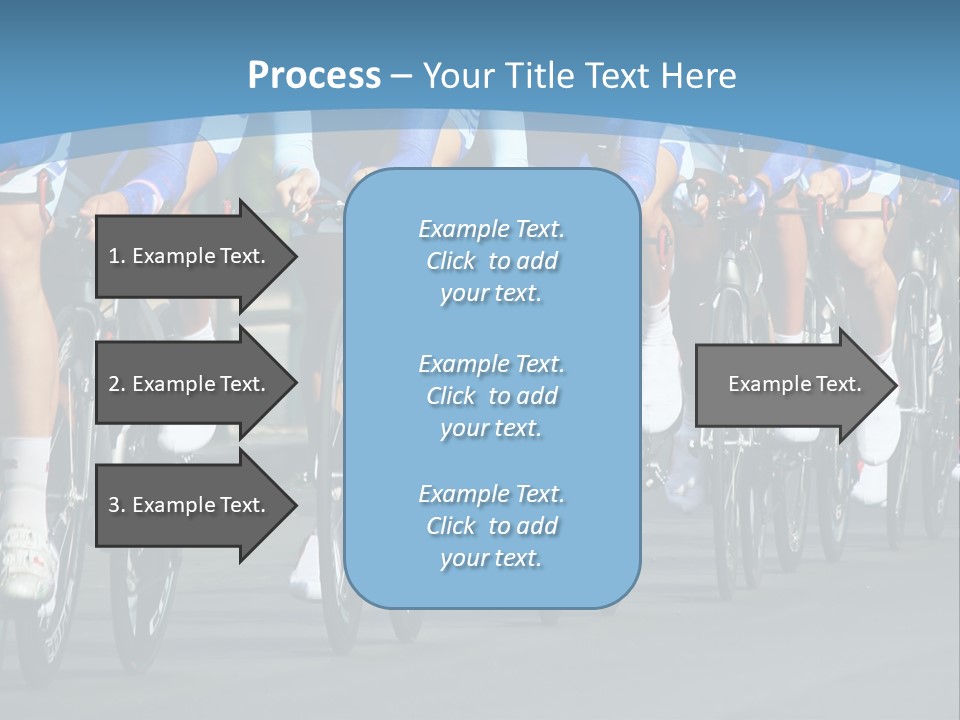 A Group Of Men Riding Bikes Down A Street PowerPoint Template
