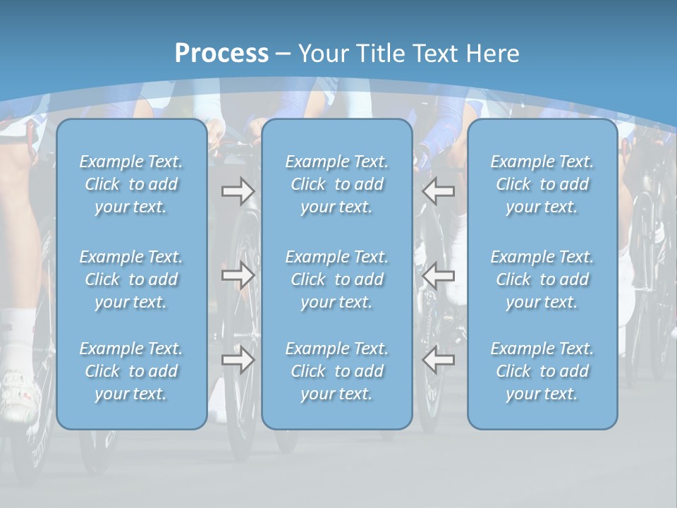 A Group Of Men Riding Bikes Down A Street PowerPoint Template