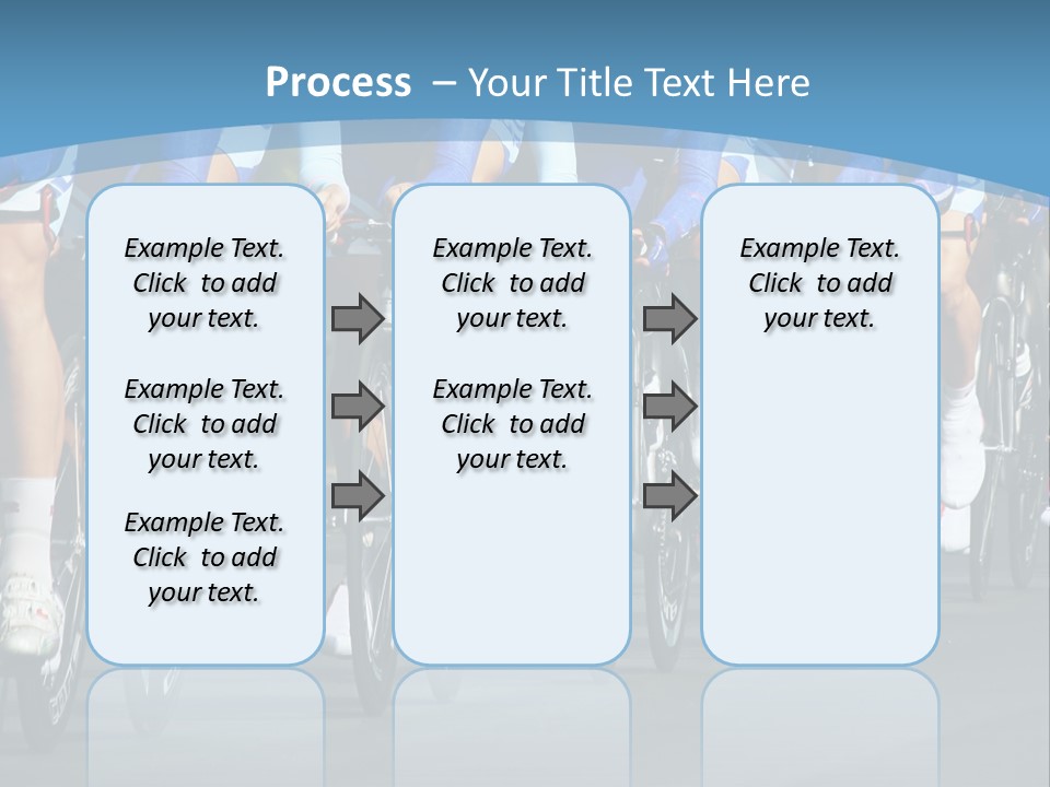 A Group Of Men Riding Bikes Down A Street PowerPoint Template