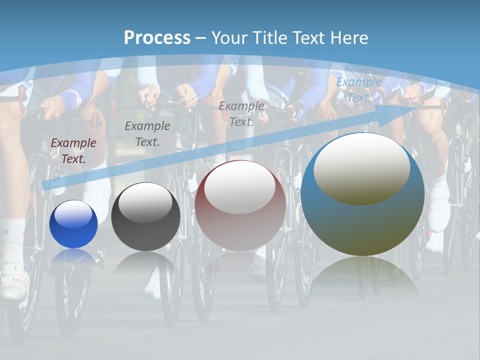 A Group Of Men Riding Bikes Down A Street PowerPoint Template