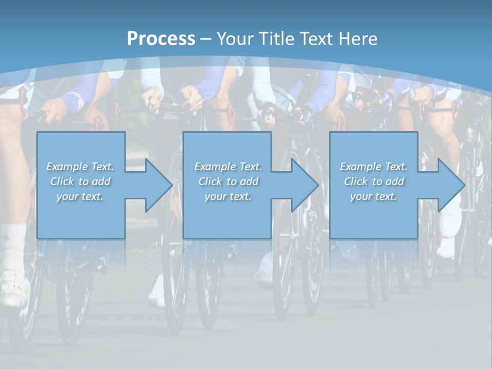 A Group Of Men Riding Bikes Down A Street PowerPoint Template