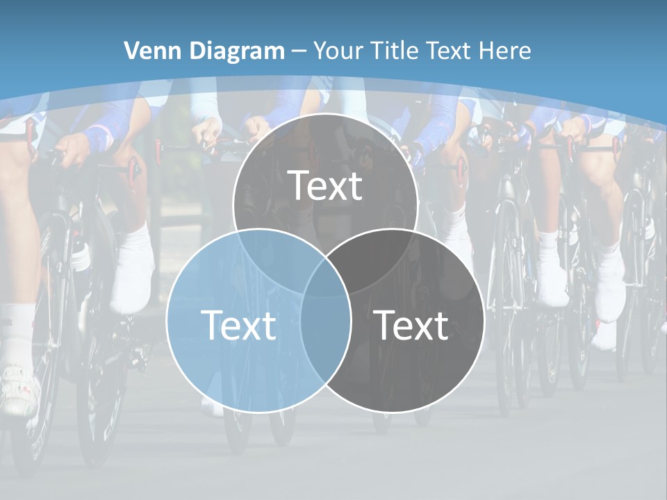 A Group Of Men Riding Bikes Down A Street PowerPoint Template